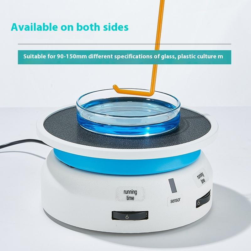 Dual-Sided Rotary Table Manual Electric Plate Coater Plastic Can for Bacteria Culture Dish and Micro