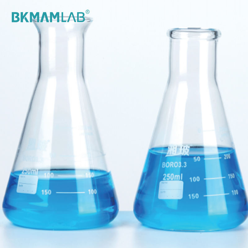 Laboratory 100ml-500ml High Borosilicate Glass Conical Flask Bell Large Straight Mouth Triangle Flas