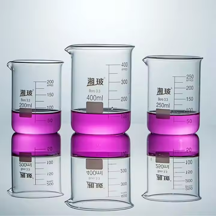Glass Beaker High Borosilicate 100-2000ml Capacity Low Scale Small Large Measuring Cup High Temperat