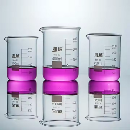 Glass Beaker High Borosilicate 100-2000ml Capacity Low Scale Small Large Measuring Cup High Temperat