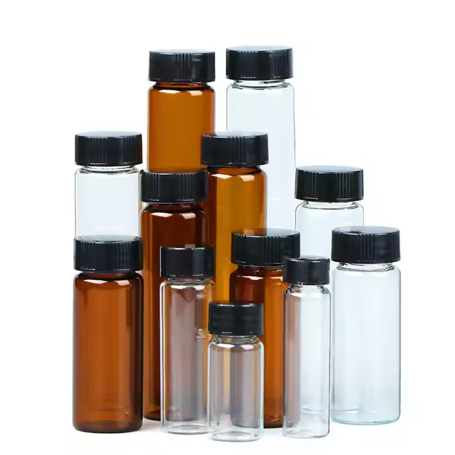 Glass Vials Wholesale & Bulk Amber Mini Vials Clear Glass Vials With Screw Lid