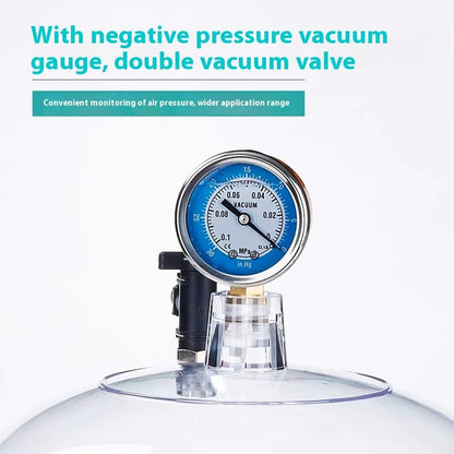 150 250mm Plastic Vacuum Dryer Double Valve Pressure Gauge Transparent Moisture-proof Cylinder Pump 
