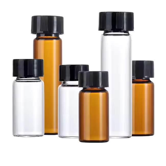Glass Vials Wholesale & Bulk Amber Mini Vials Clear Glass Vials With Screw Lid