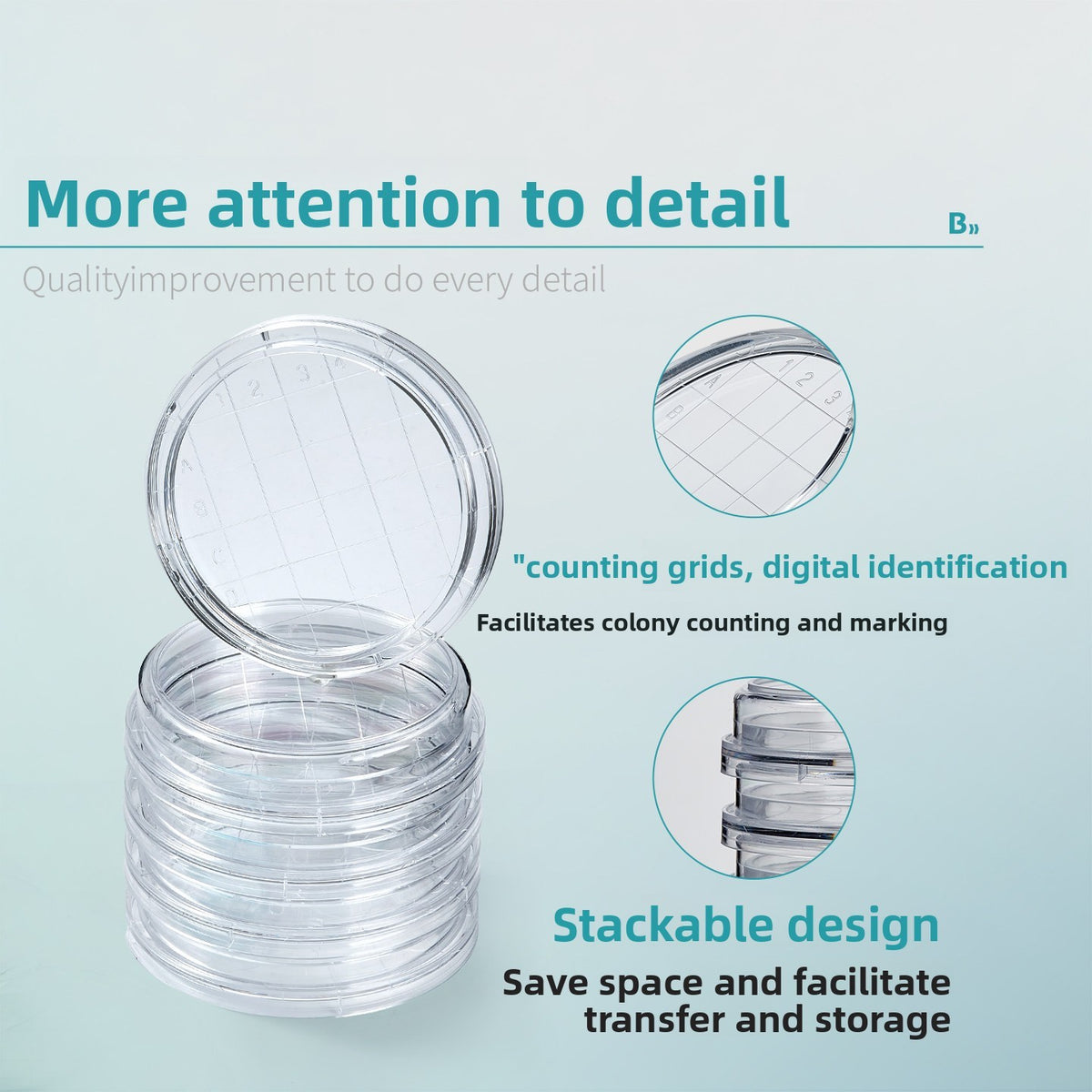 Biological Disposable Plastic Round 55mm Sterile Rodac Plate for Laboratory Microbial Sampling and S