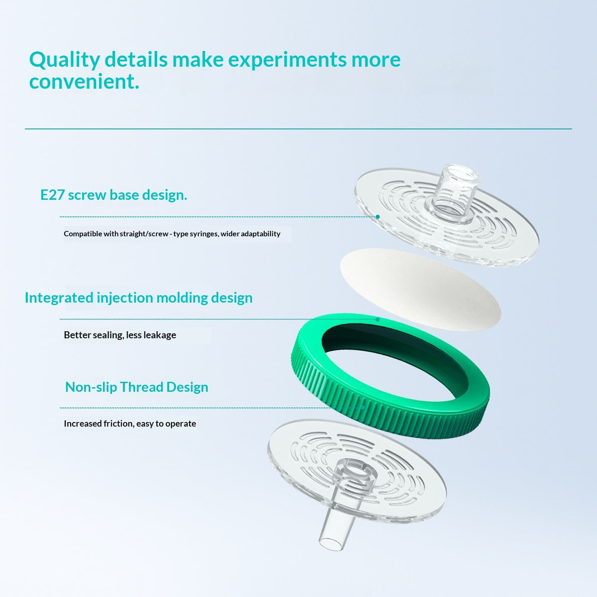 Biological Lab Filter Uniform Aperture Imported PES/MCE/Nylon 66/PTFE Membrane Syringe Filter