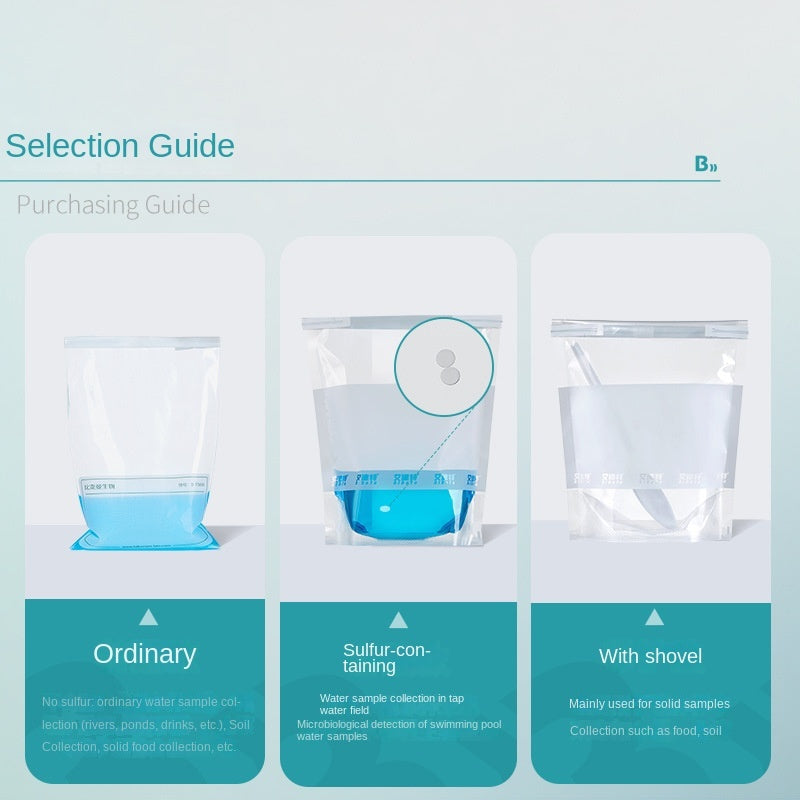 Eide Sterile Wire Sampling Bag 700mL PP Material Water Sample Collection Homogeneous Bag Wire Pull E