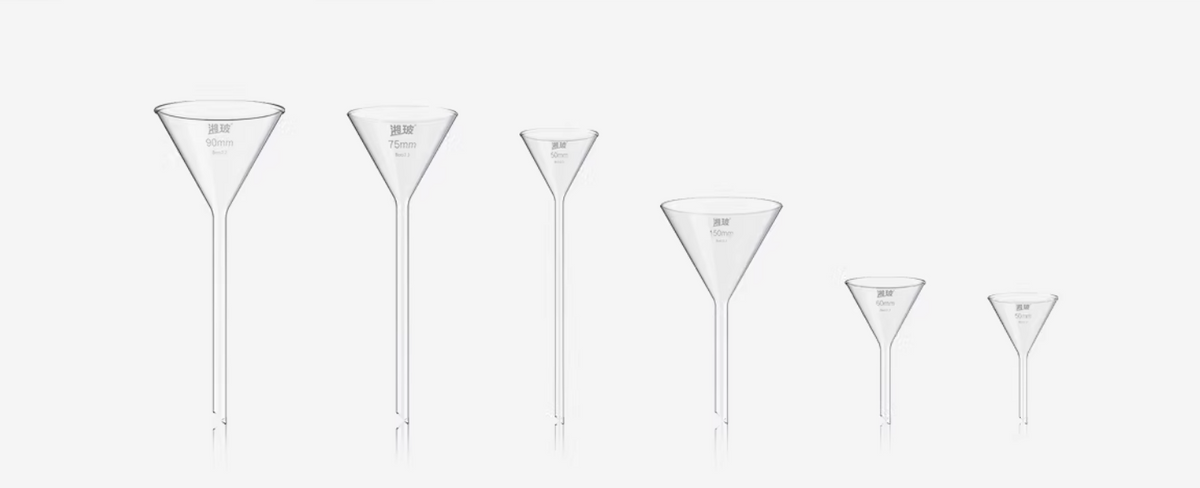 Glass Short-necked Conical/ Triangular Funnels,30-150ml