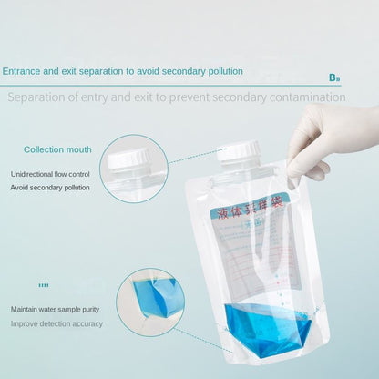 Biological Wide Mouth Sterile Disposable Water Sample Collection Bag Plastic Sulfur Bottom 200ml/500