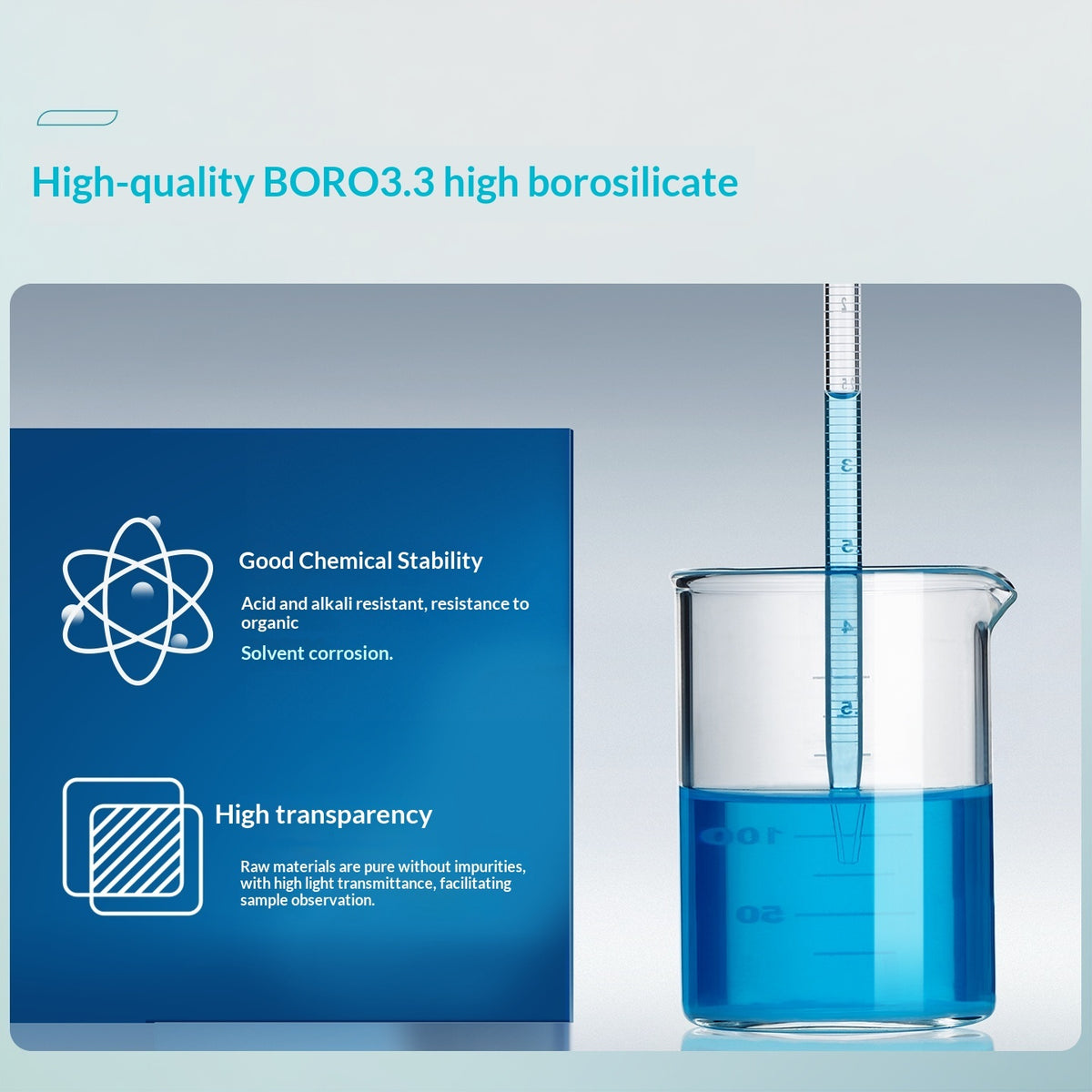 Borosilicate Glass Ring Marked Graduated Pipette Dropper Single Mark Line Class Inspected For Chemic
