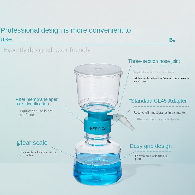 Sterile Receiving Bottle Independent Filter Upper Cup Disposable Laboratory Glass Filtration Device 