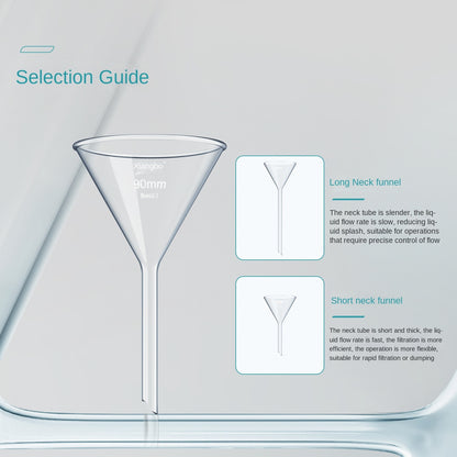 Hunan Laboratory Glass Triangular Funnel High Borosilicate Long Neck Thickened Small Diameter Short 