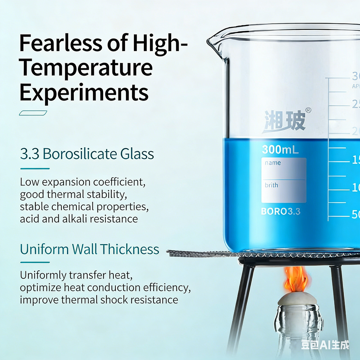Handled Glass Beakers/graduated Small Beakers for Laboratories Use:150ml, 250ml, 500ml, 800ml, 1000m