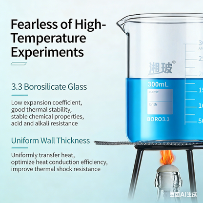 Handled Glass Beakers/graduated Small Beakers for Laboratories Use:150ml, 250ml, 500ml, 800ml, 1000m