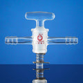 High Vacuum 2-Way Gas Valve Adapter, Borosilicate 3.3