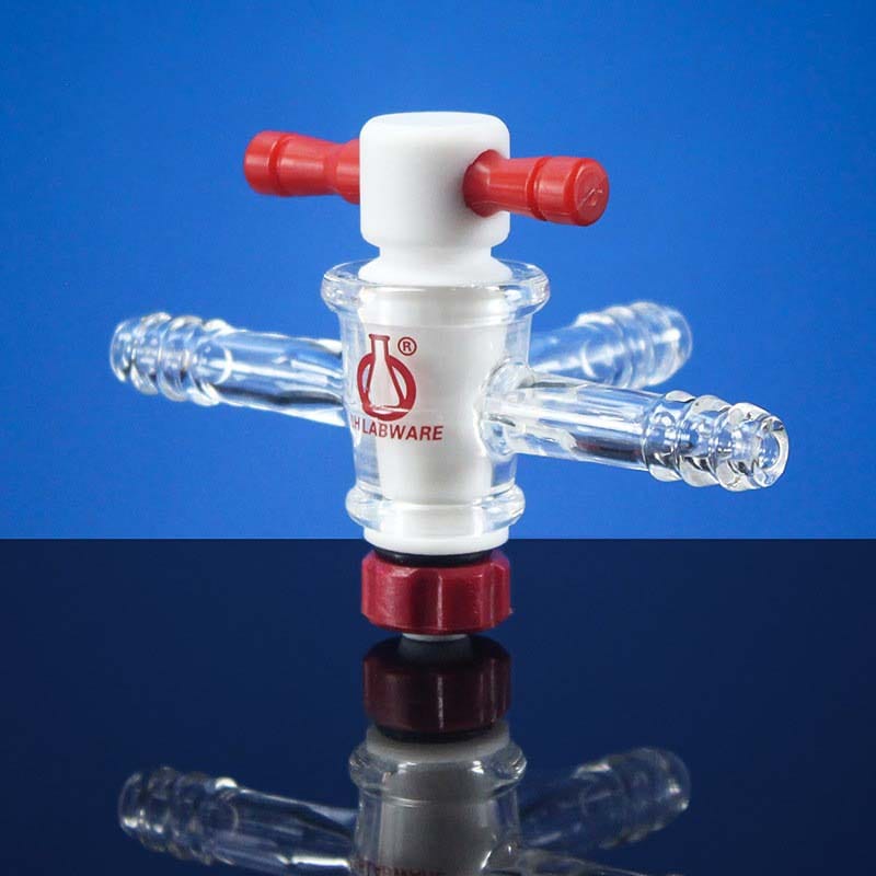High Vacuum 3-Way Gas Valve Adapter, Borosilicate 3.3