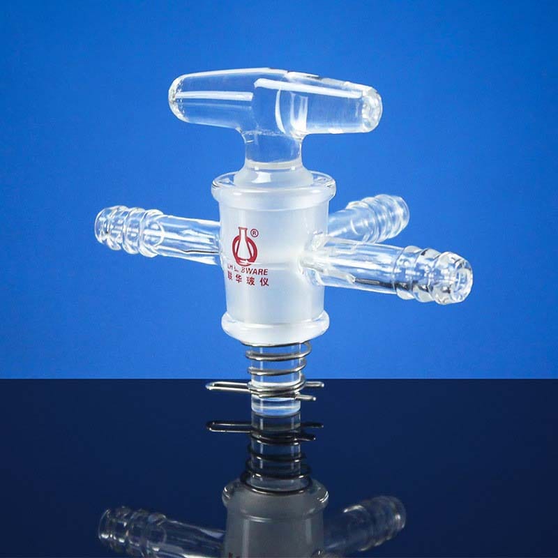 High Vacuum 3-Way Gas Valve Adapter, Borosilicate 3.3