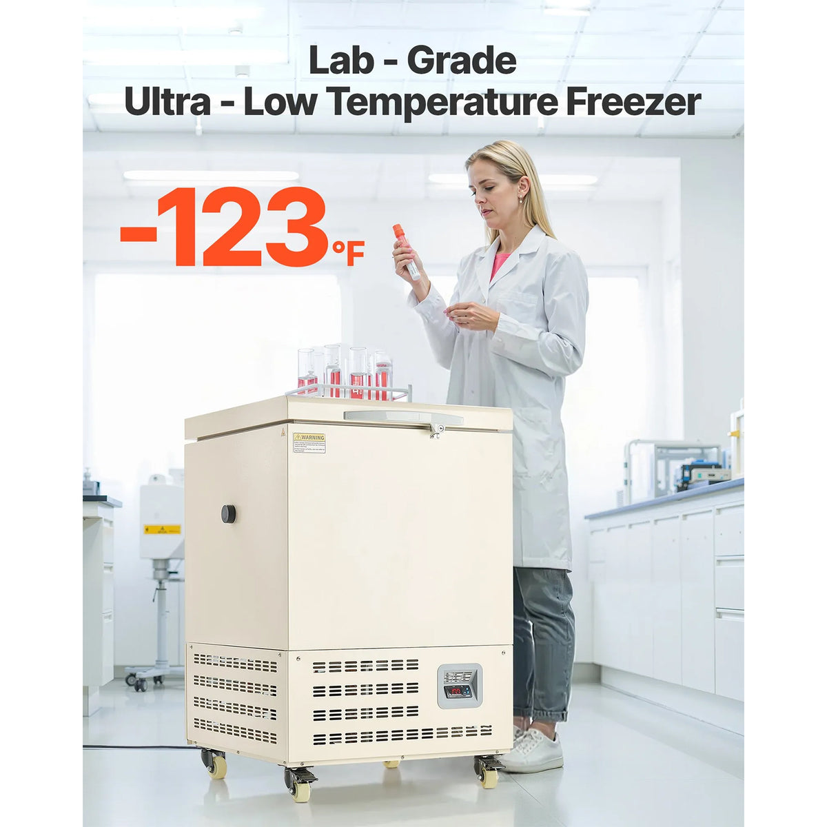 Ultra Low Temperature Lab Freezer, −40℉ to −123℉ Adjustable Temp Range