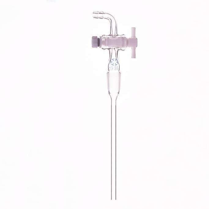 Inlet tube with joint and PTFE stopcock, length 200 mm