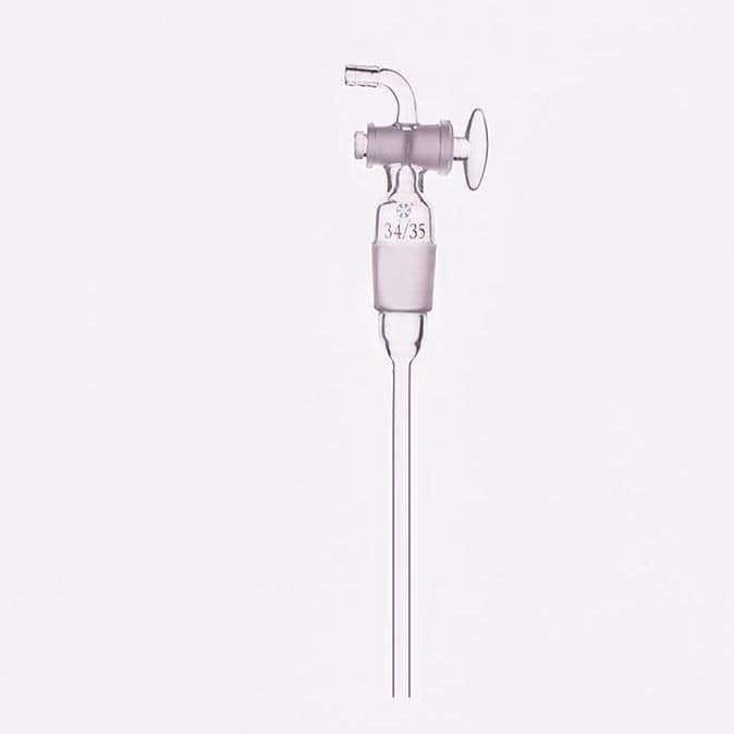 Inlet tube with joint and glass stopcock, length 200 mm