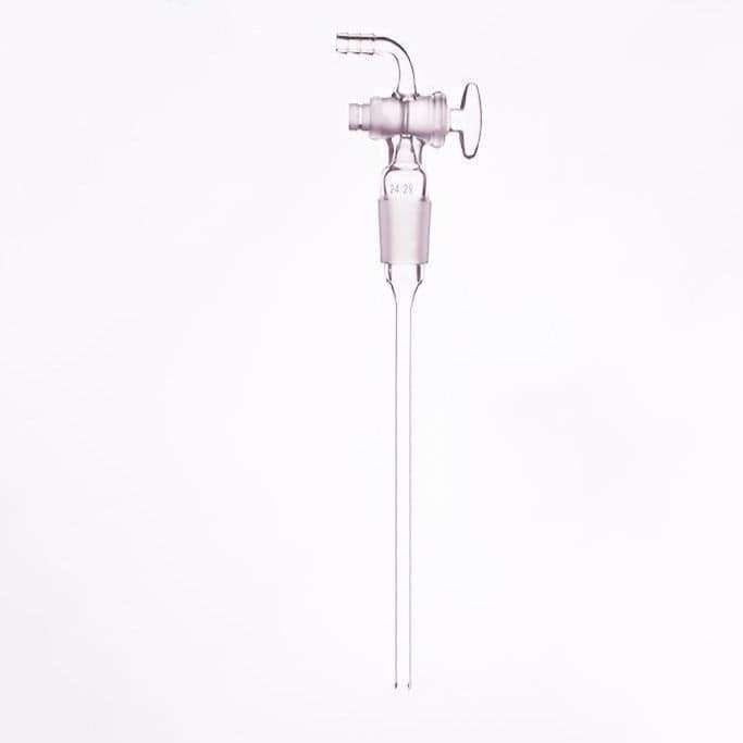 Inlet tube with joint and glass stopcock, length 200 mm