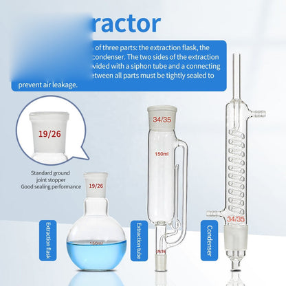 Glass Soxhlet extraction apparatus