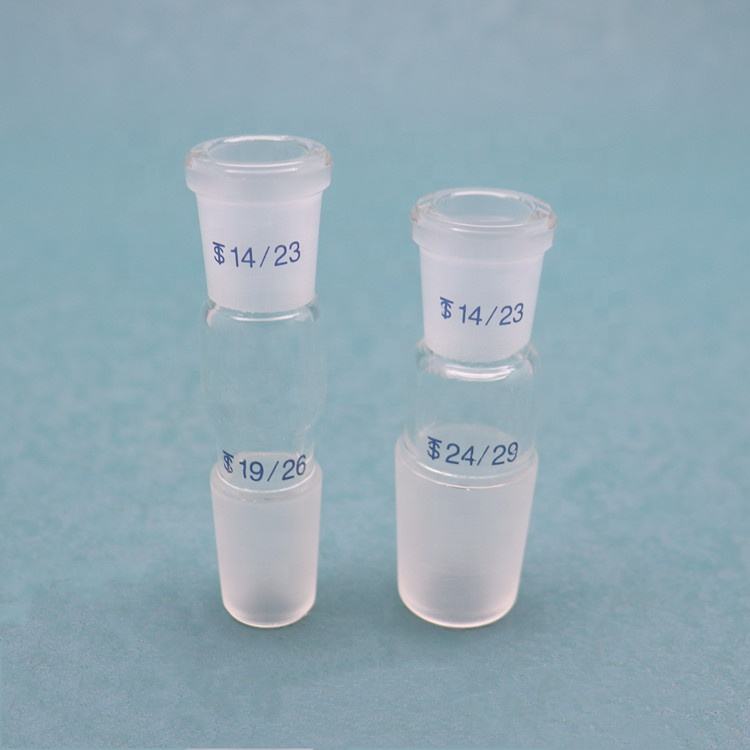 Glass Straight reducing/enlarging connecting adapter with standard ground joint