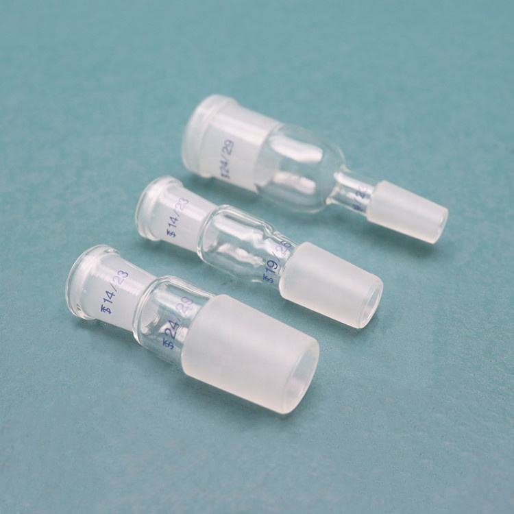 Glass Straight reducing/enlarging connecting adapter with standard ground joint