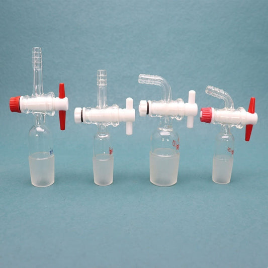 Straight 2-way inlet/vacuum adapter WITH PTFE stopcock