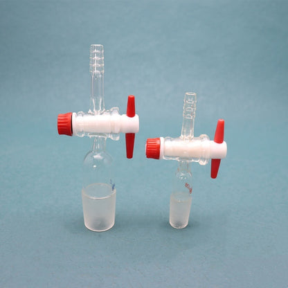 Straight 2-way inlet/vacuum adapter WITH PTFE stopcock