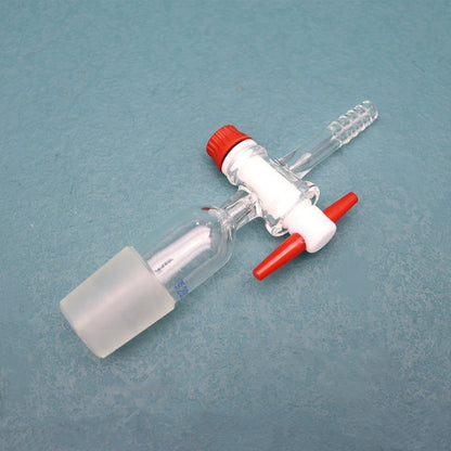 Straight 2-way inlet/vacuum adapter WITH PTFE stopcock