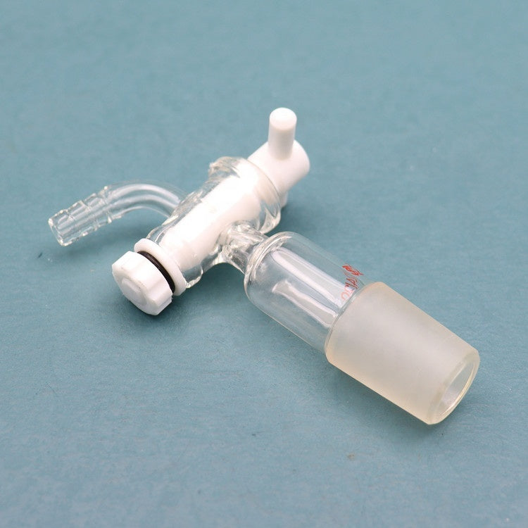 Straight 2-way inlet/vacuum adapter WITH PTFE stopcock
