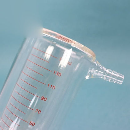 Glass Double-wall jacketed beaker with threaded jacket nozzles top and bottom