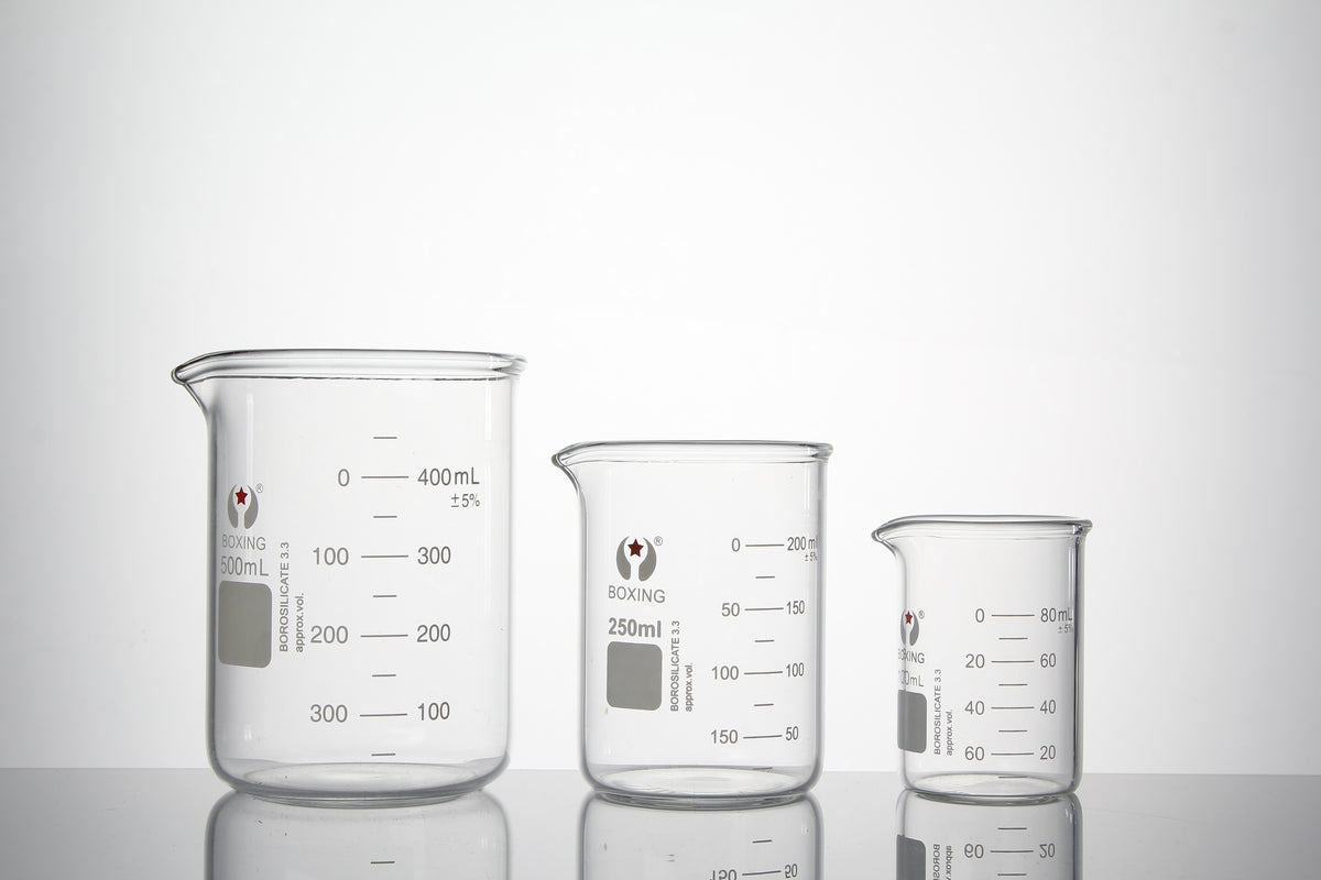 Thickened borosilicate glass beaker SET
