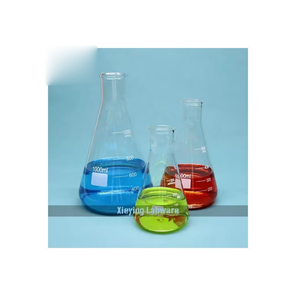 Glass Erlenmeyer flask with graduations