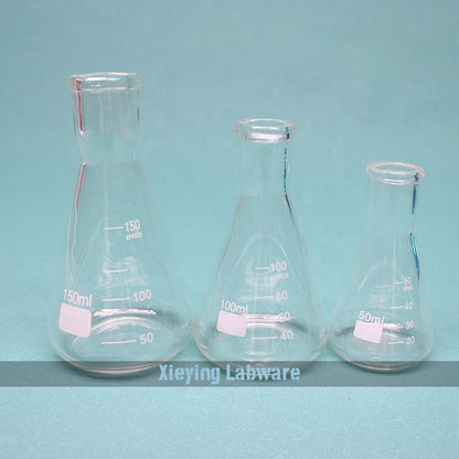 Glass Erlenmeyer flask with graduations