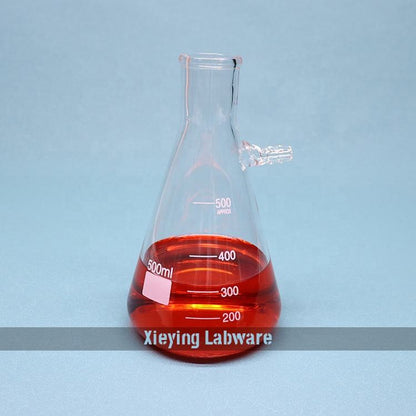 Glass Erlenmeyer filter flask with UPPER side tubulation