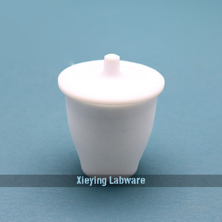 PTFE crucible cup with knobbed lid