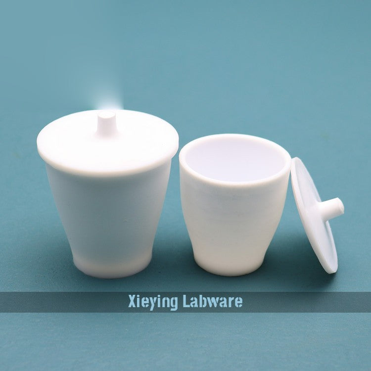 PTFE crucible cup with knobbed lid