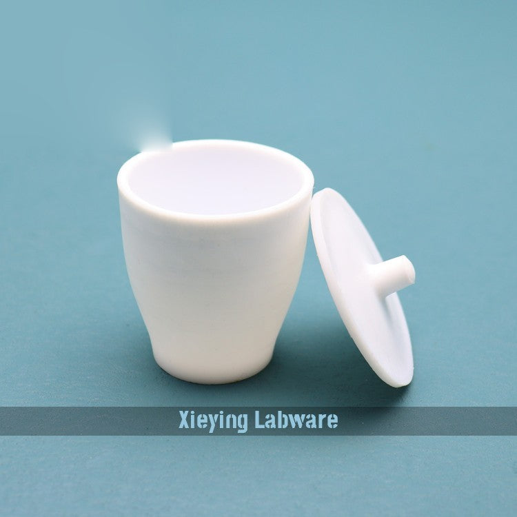 PTFE crucible cup with knobbed lid