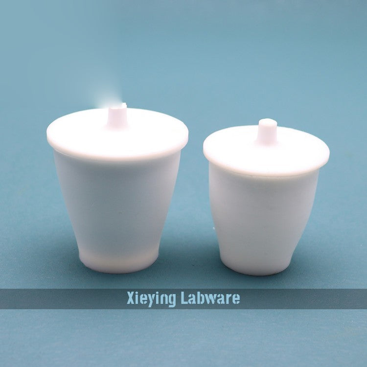 PTFE crucible cup with knobbed lid