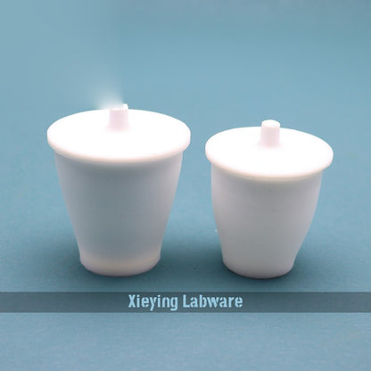PTFE crucible cup with knobbed lid
