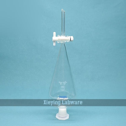 Glass pear-shaped separatory funnel