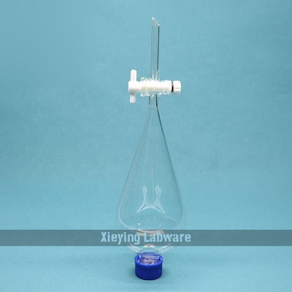 Glass pear-shaped separatory funnel