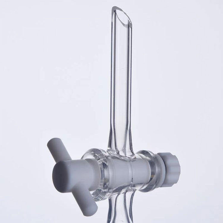 Glass pear-shaped separating funnel with PTFE stopcock