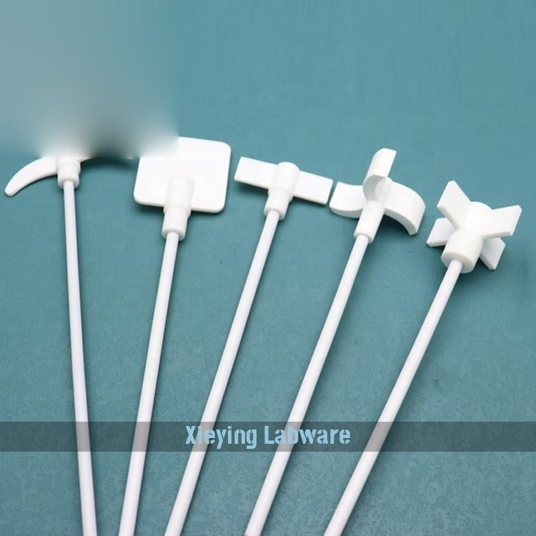White PTFE-coated stirring paddle/shaft rod