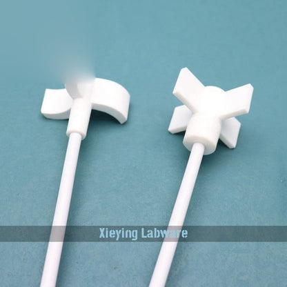 White PTFE-coated stirring paddle/shaft rod