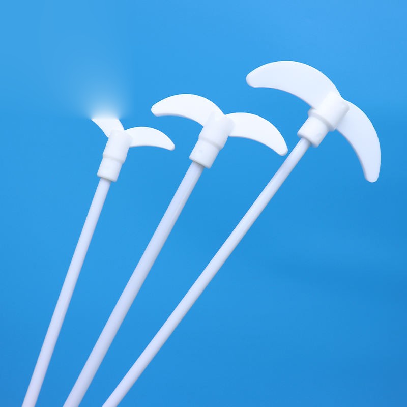 PTFE stirring rod with crescent paddle