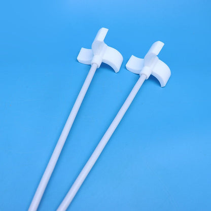 PTFE stirring rod with crescent/foldable-blade paddle
