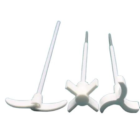 BARE part: PTFE-coated stainless steel shaft + fixed paddle impeller for overhead/elevated stirrers; attaches to electric mixer; NO motor/drive unit