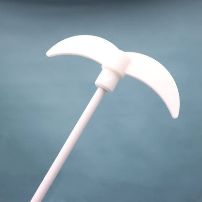 BARE part: PTFE-coated stainless steel shaft + fixed paddle impeller for overhead/elevated stirrers; attaches to electric mixer; NO motor/drive unit